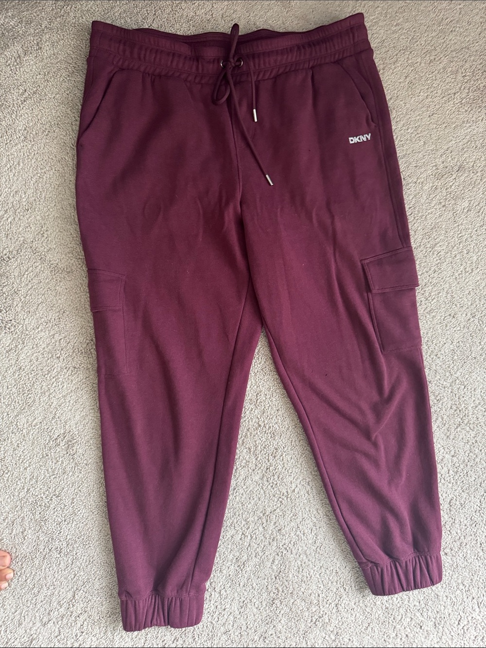 DKNY Men’s Burgundy Cargo Sweatpants